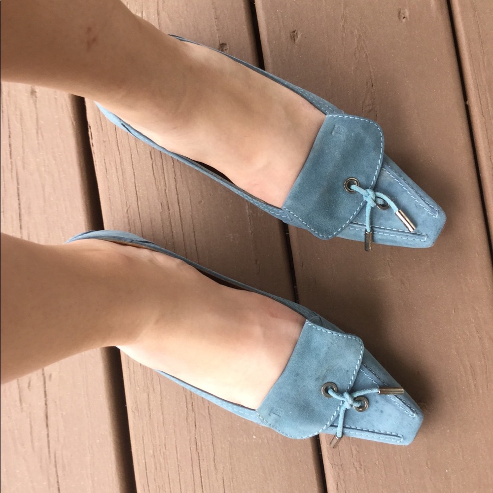 Tod's Blue Suede Flats